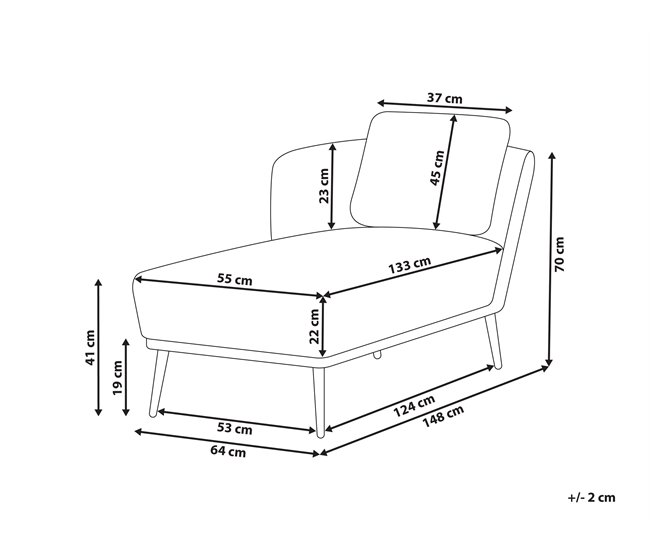 Beliani Chaise longue Bouclé ARTHEZE Castanho Claro