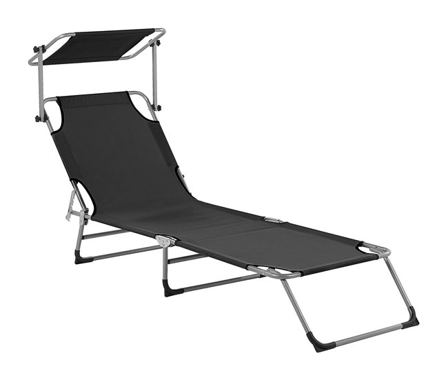 Beliani Cadeira lounge/relax FOLIGNO Preto