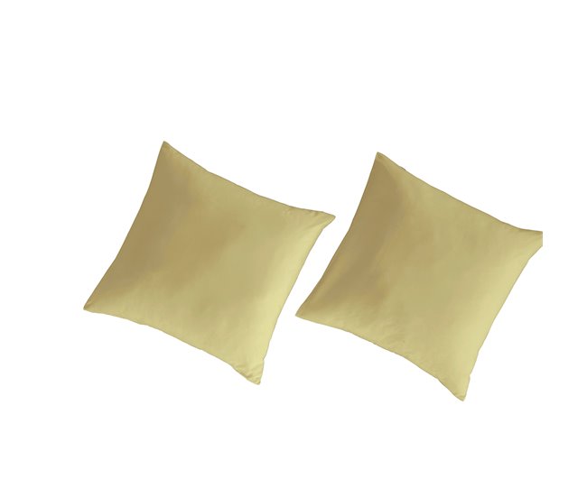 2 Fronhas para almofada lisas 100% algodão percal orgãnico Amarelo
