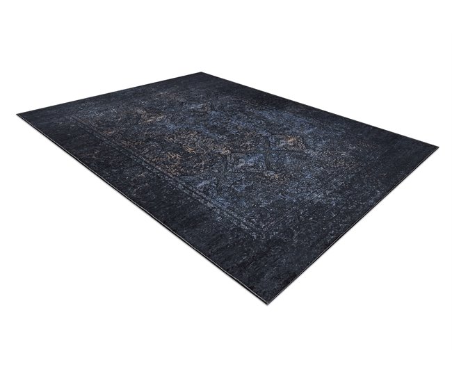 ANDRE 1058 Tapete Ornamento vintage antiderrapante 80x150 Preto