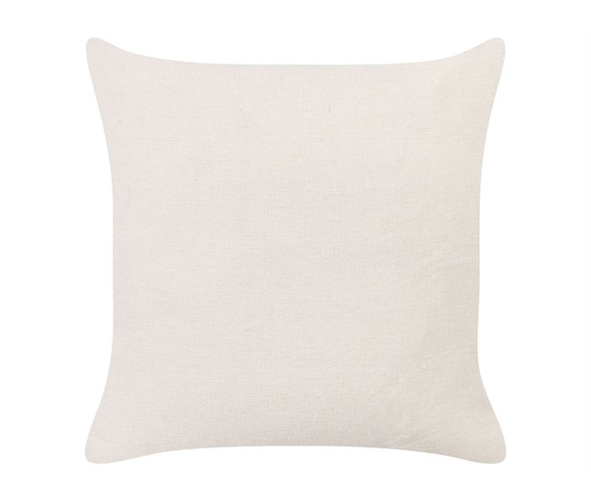 Beliani Almofada decorativa TUBEROSE Branco/ Bege