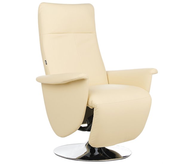 Beliani Cadeira reclinável PRIME Creme