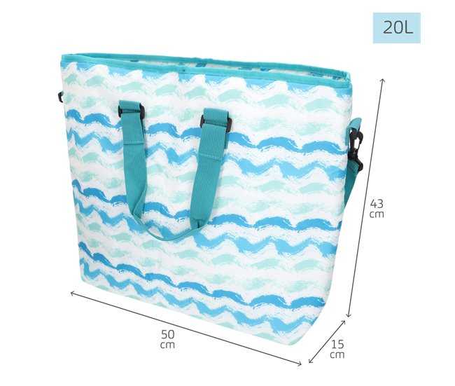 Aktive Bolsa térmica ondas 20L com alças e alça de ombro Azul