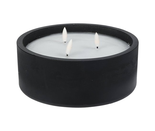 WELL HOME - Pacote de 3 velas LED redondas Preto