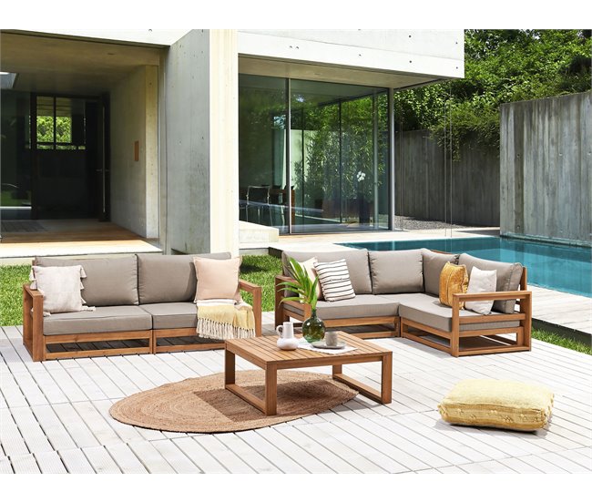 Beliani Conjunto lounge TIMOR Cinza Escuro