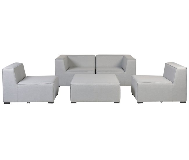 Beliani Conjunto lounge AREZZO Cinza Claro