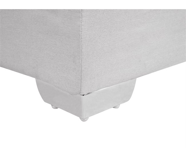 Beliani Cama continental Poliéster ADMIRAL 99x212 Cinza Claro
