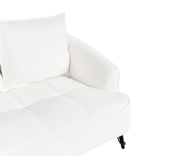 Beliani Sofá de 2 lugares Bouclé HOBRO Branco