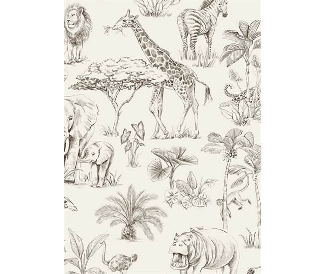 Papel de parede infantil safari