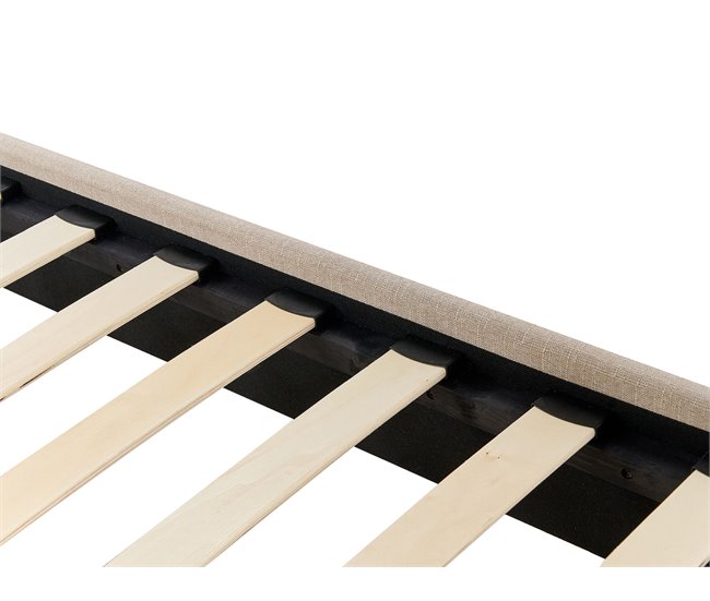 Beliani Cama com estrado Poliéster ROANNE 149x211 Bege