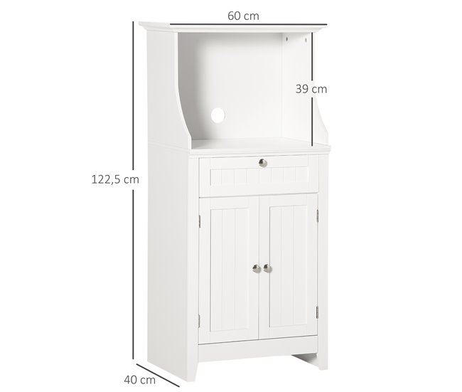 Armário para Micro-Ondas MDF HOMCOM, casa - cozinha Branco
