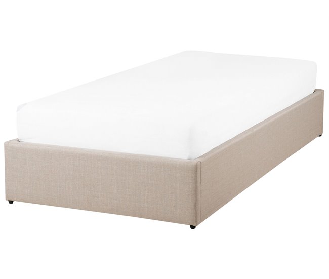 Beliani Cama com estrado Poliéster DINAN 99x211 Bege
