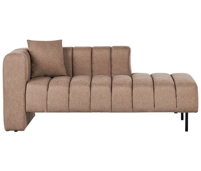 Beliani Chaise longue à esquerda Poliéster LANNILS Castanho Claro