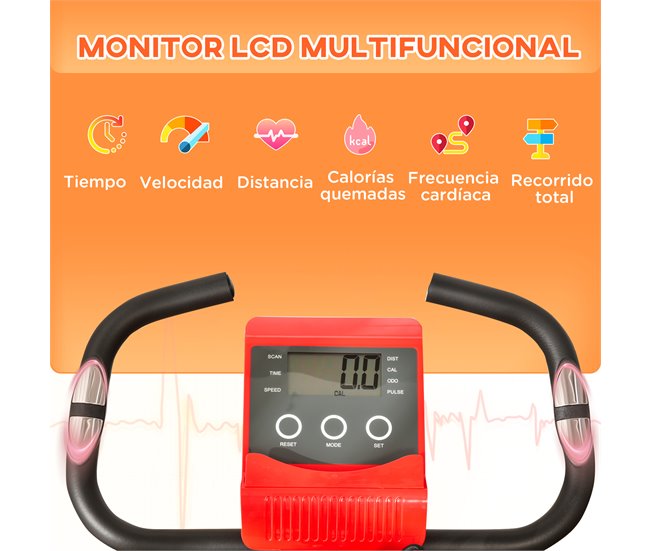 Bicicleta Estática Aço, ABS e PVC HOMCOM Cinza