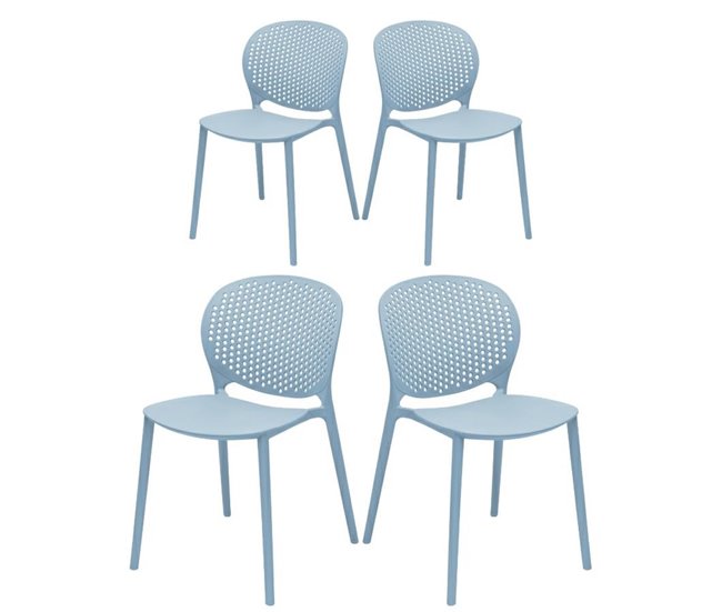 4 cadeiras de jardim de design Lolly Azul