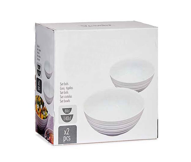 Conjunto de tigela grande + pequena coleção VESSIA Branco