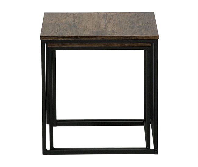 Beliani Conjunto de 2 mesas auxiliares DENNY 35x35 Preto