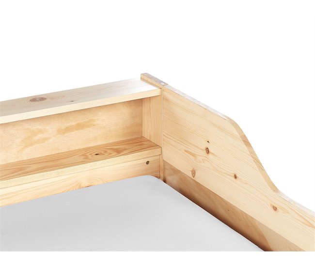 Beliani Cama com estrado Pinho EDERN 105x204 Castanho