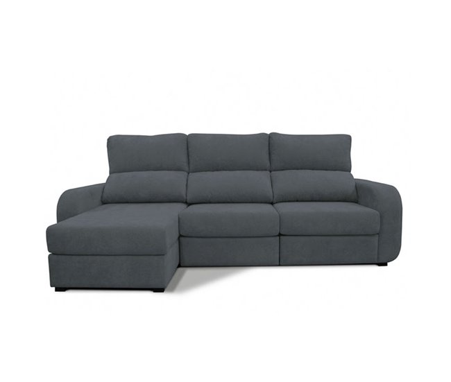 Chaise longue convertível em cama tecido APRIL Cinza