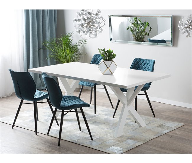 Beliani Mesa de jantar LIXA 100x180 Branco