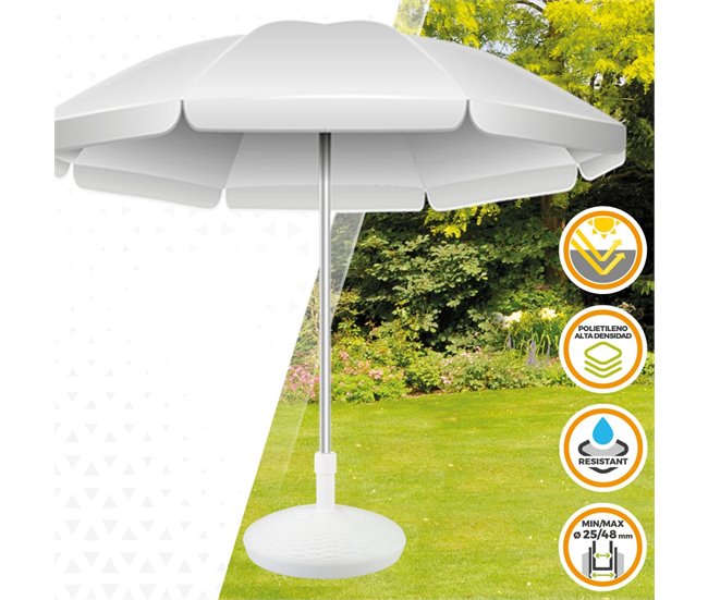 Base para guarda-sol circular branco 25-48 mm Aktive Branco
