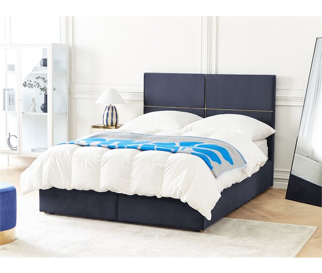 Beliani Cama baú Veludo VERNOYES 148x214 Preto