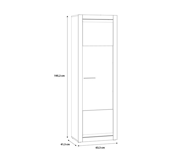 Vitrine alta branco brilhante LIVING Branco Brillo
