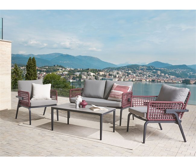 Beliani Conjunto lounge SCIACCA Cinza