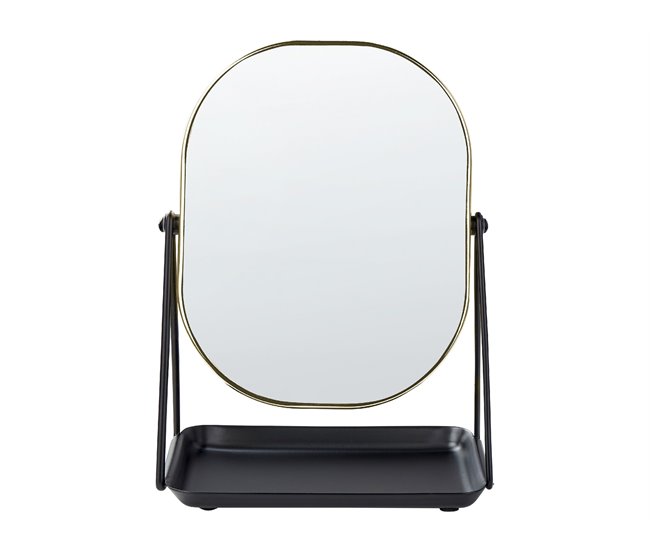 Beliani Espelho de maquilhagem CORREZE 24x15 Dourado