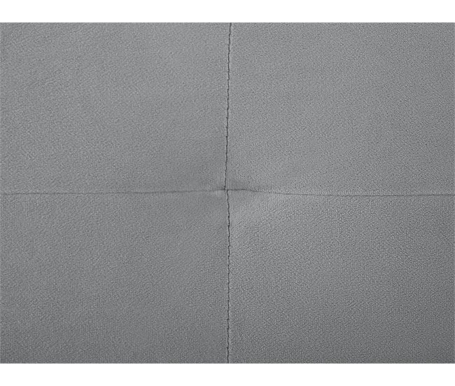 Beliani Cama com armazenamento Veludo LORIENT 157x216 Cinza Claro