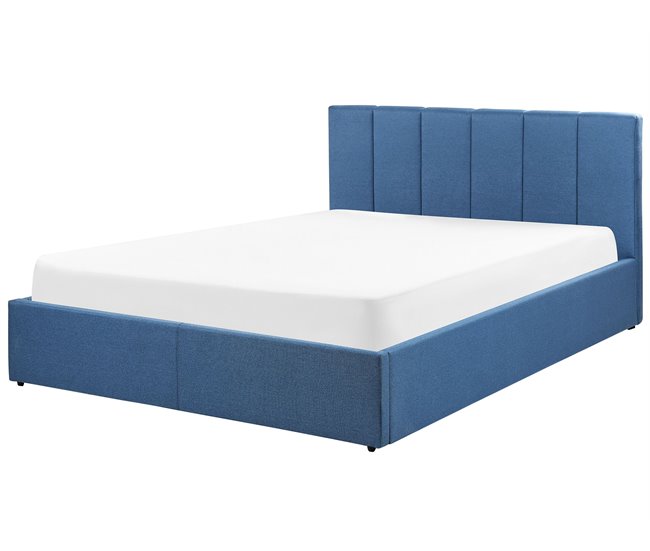 Beliani Cama com estrado Poliéster DREUX 151x214 Azul
