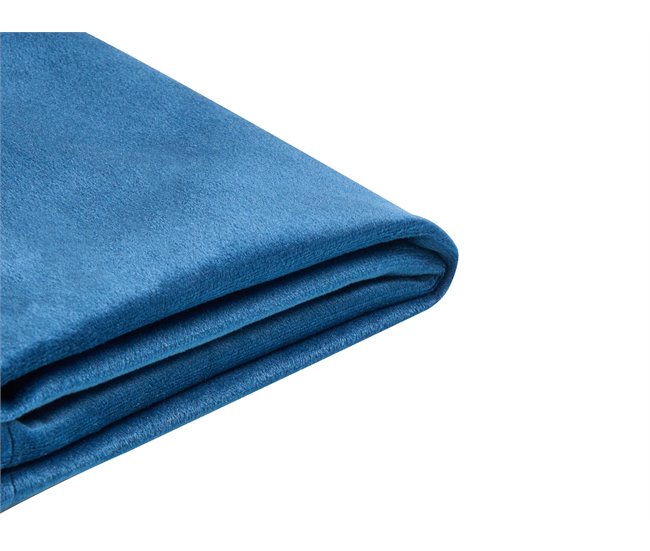 Beliani Cama com estrado Veludo FITOU 150x214 Azul