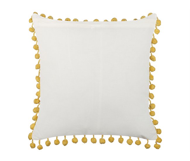 Beliani Almofada decorativa LYCROIS Branco/ Bege