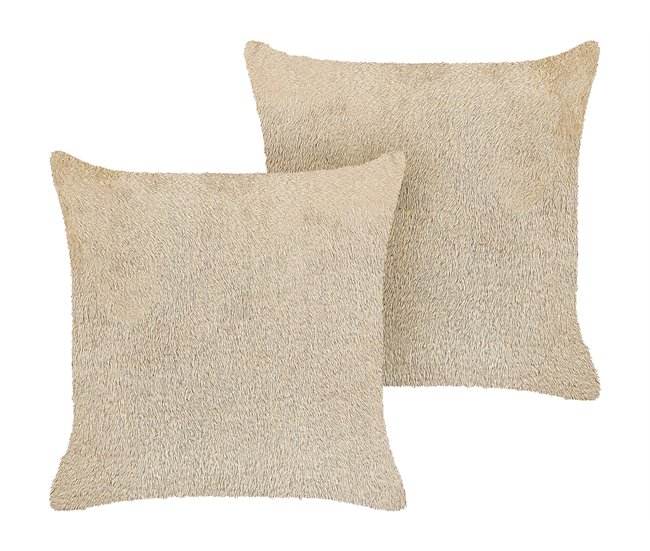 Beliani Almofada decorativa PILEA 45x45 Creme
