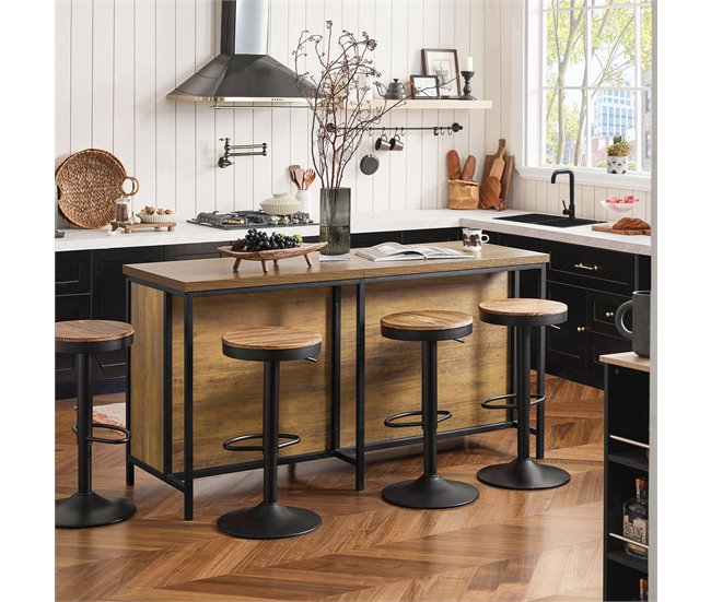 Aparador de jantar com 2 portas 4 compartimentos KNL01-F SoBuy Castanho