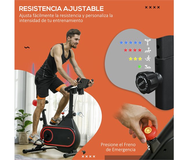 Bicicleta Estática Aço e Polietileno SPORTNOW Vermelho