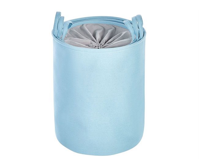 Beliani Cesto de roupa ARCHA Azul Claro
