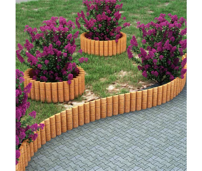 Paliçada de jardim Rotta flexível de pinho Natural