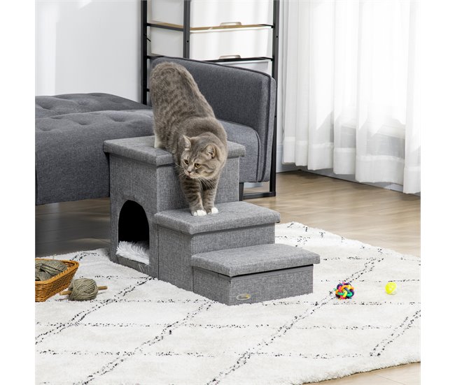 Escada para Animais de Estimação Cinza