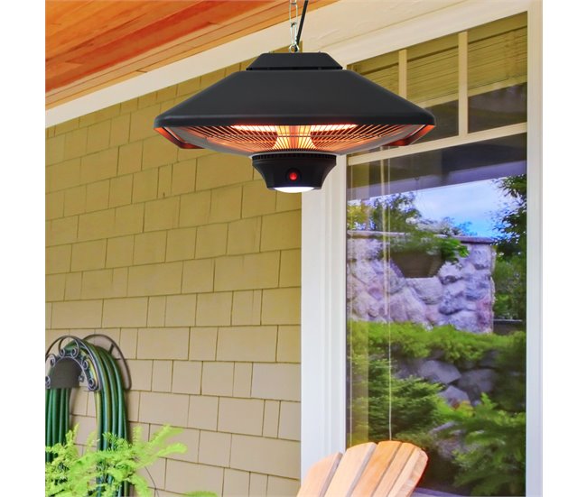 Aquecedor de Teto Ferro, alumínio e plástico Outsunny Preto