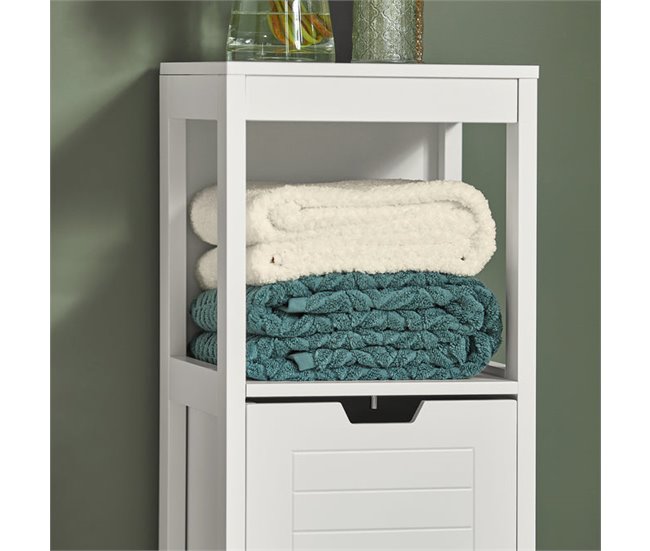 Armário de casa de banho 1 prateleira e 2 gavetas FRG127-W SoBuy Branco