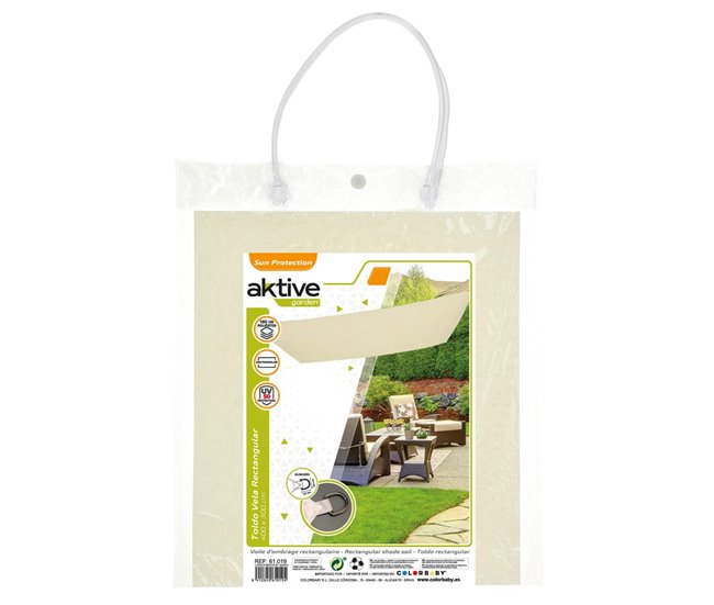 Aktive Garden toldo rectangular de cor creme toldo de sombra Bege