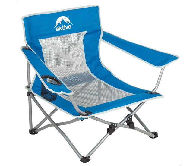 Aktive Cadeira de acampamento dobrável Azul