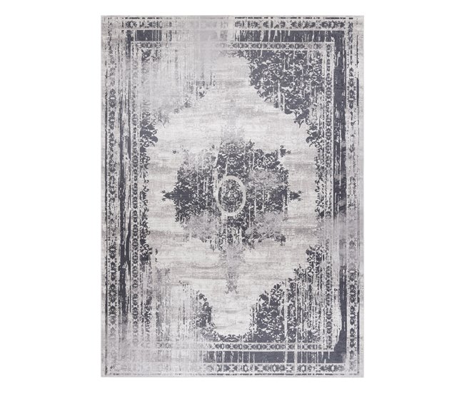 ANDRE 1187 Tapete Ornamento vintage antiderrapante 120x170 Cinza