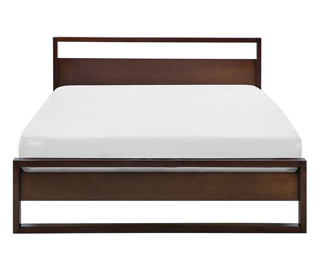 Beliani Cama com estrado Pinho GIULIA 145x213 Castanho
