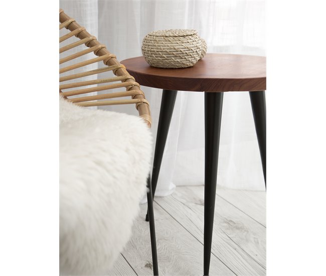 Beliani Conjunto de mesas DENNY 45x45 Castanho
