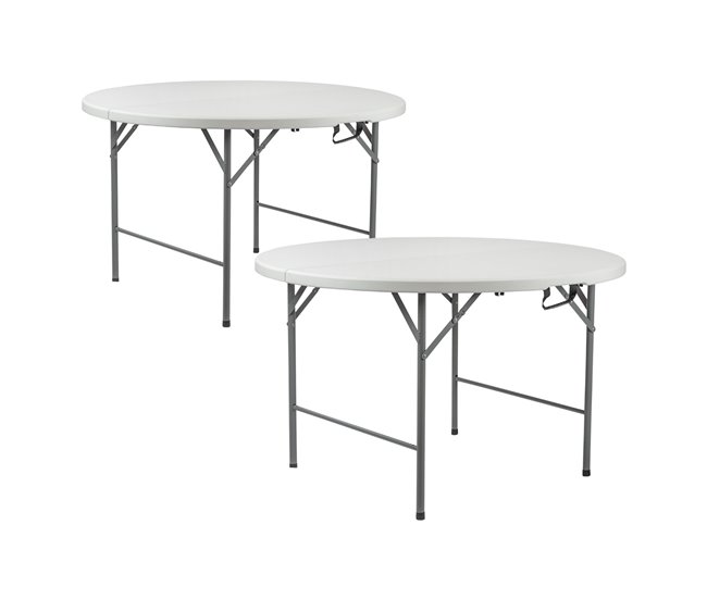 Pack de 2 mesas dobráveis ??redondas thinia home 150x150
