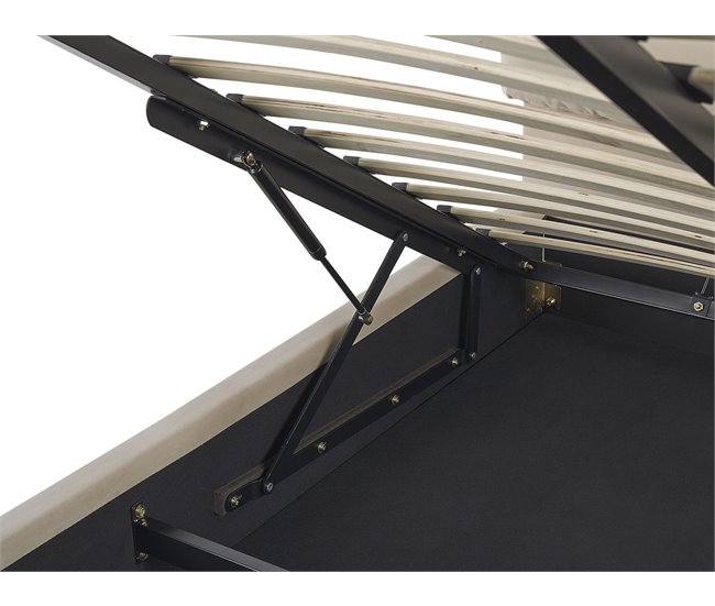 Beliani Cama com estrado Veludo BATILLY Bege