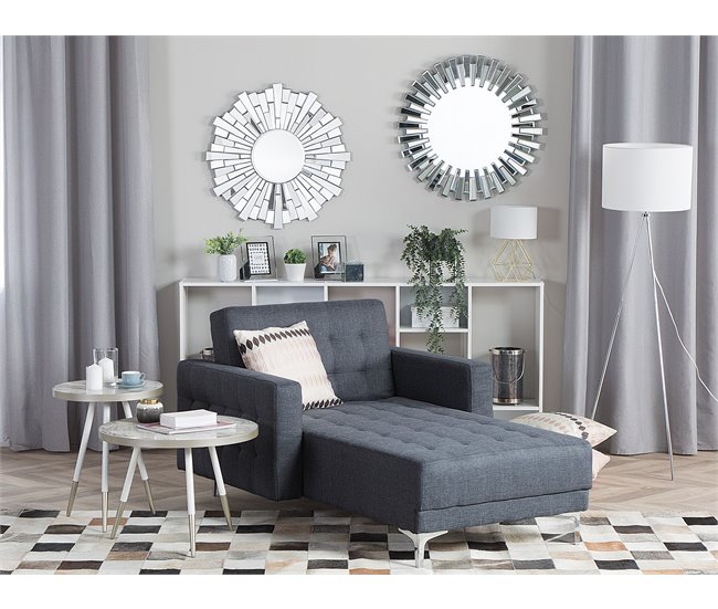 Beliani Chaise longue Poliéster ABERDEEN Castanho