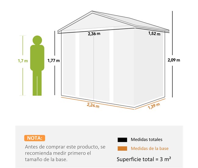 Abrigo de Jardim Aço e Polipropileno Outsunny Castanho